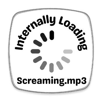Internes Laden Screaming.mp3 lustiges Laden - Viereckiger Kühlschrankmagnet - Weiß - Vorne