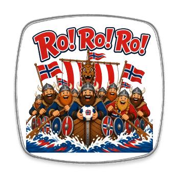 Norwegian Viking Festival Ro Ro Ro - Square fridge magnet - white - Front