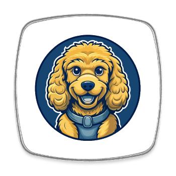 Logo clipart de la mascotte de Kawaii - Magnet carré - blanc - Devant