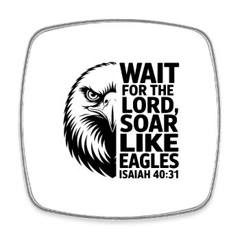 Soar Like Eagles Isaiah 40 Adler Bibelvers - Viereckiger Kühlschrankmagnet - Weiß - Vorne