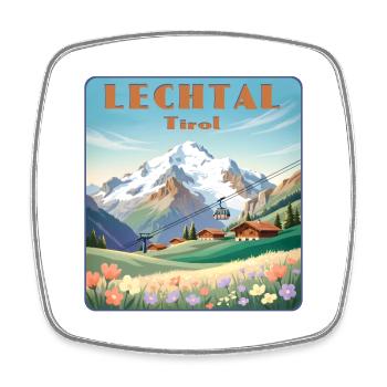 Lechtal - Viereckiger Kühlschrankmagnet - Weiß - Vorne