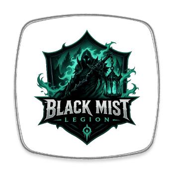 Black Mist Legion Logo Transparent - Magnet carré - blanc - Devant