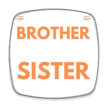 Ich bin ein stolzer Bruder einer Schwester Geschenk - Viereckiger Kühlschrankmagnet - Weiß - Vorne