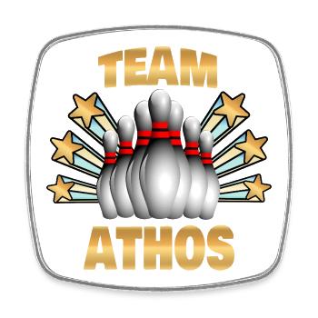 Athos - Viereckiger Kühlschrankmagnet - Weiß - Vorne