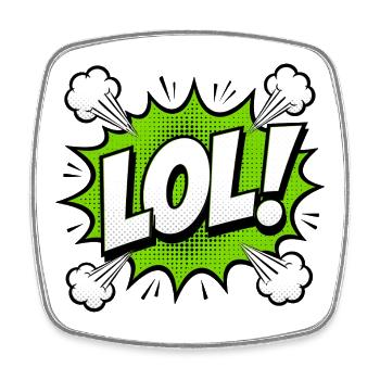 LOL Pop Art Speech Bubble Comic Sprechblase Grün - Viereckiger Kühlschrankmagnet - Weiß - Vorne