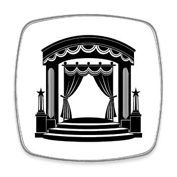 Theaterbühne - Viereckiger Kühlschrankmagnet - Weiß - Vorne