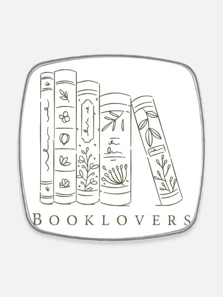 BookLovers - Square fridge magnet - white
