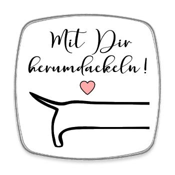 Freundschaft Herumdackeln Dackel - Viereckiger Kühlschrankmagnet - Weiß - Vorne