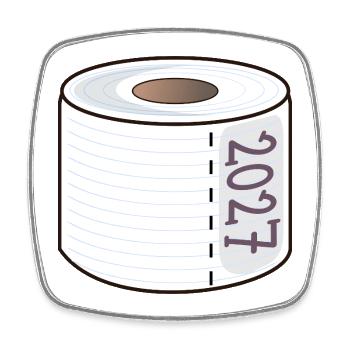 Année du papier toilette 2027 - Magnet carré - blanc - Devant