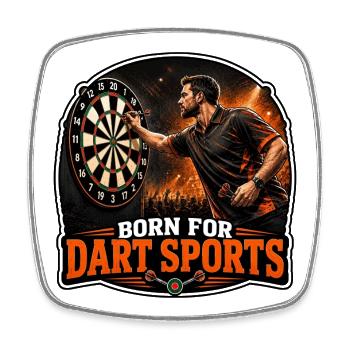 Geboren für Dart- port - Viereckiger Kühlschrankmagnet - Weiß - Vorne