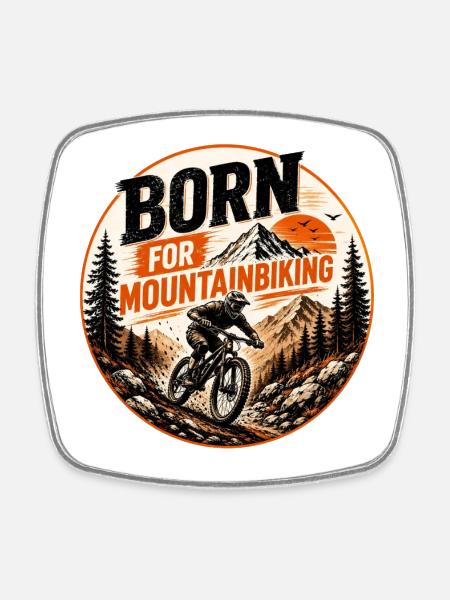Né pour le VTT - Magnet carré - blanc
