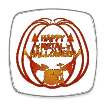 Joyeux Halloween Metal - Magnet carré - blanc - Devant