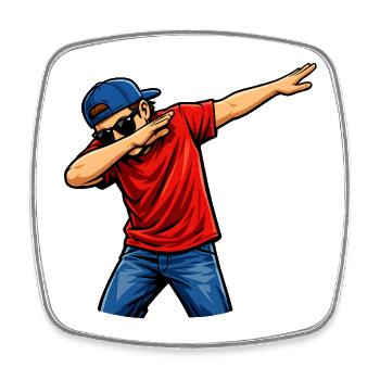 Dabbing Amerikaner - Viereckiger Kühlschrankmagnet - Weiß - Vorne