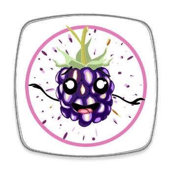Kawaii Blackberry dans le Cercle Rose - Magnet carré - blanc - Devant