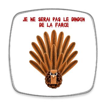 Dindon de Thanksgiving  - Magnet carré - blanc - Devant