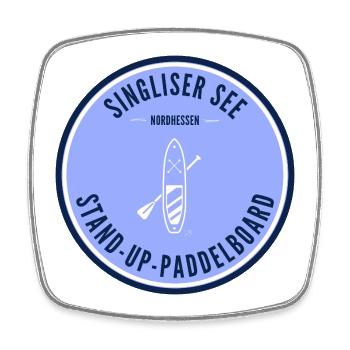 Singliser See Stand-Up-Paddleboard - Viereckiger Kühlschrankmagnet - Weiß - Vorne