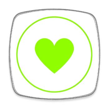Green Heart Circle | Minimal Herz Design - Viereckiger Kühlschrankmagnet - Weiß - Vorne
