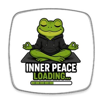 Inner peace loading - Viereckiger Kühlschrankmagnet - Weiß - Vorne