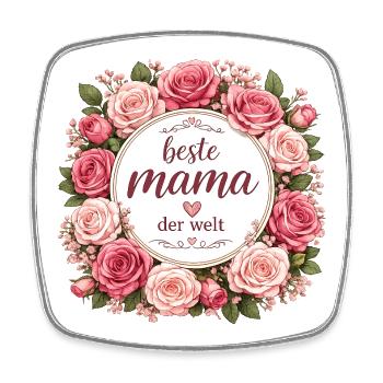 Beste Mama der Welt - Viereckiger Kühlschrankmagnet - Weiß - Vorne