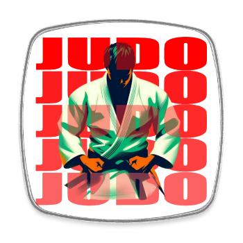 Judo - Viereckiger Kühlschrankmagnet - Weiß - Vorne