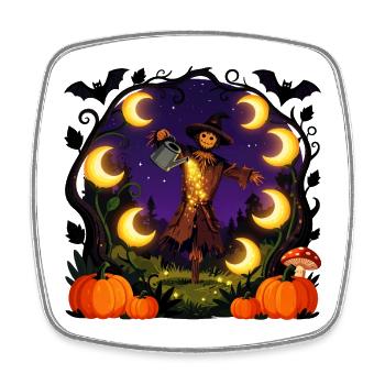 Mondbeschienene Halloween-Ernte - Viereckiger Kühlschrankmagnet - Weiß - Vorne