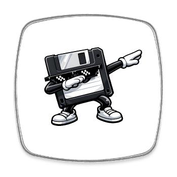 Dab de la disquette - Magnet carré - blanc - Devant