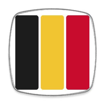 Belgien Flagge Minimal - Fahne Fan Streifen Design - Viereckiger Kühlschrankmagnet - Weiß - Vorne