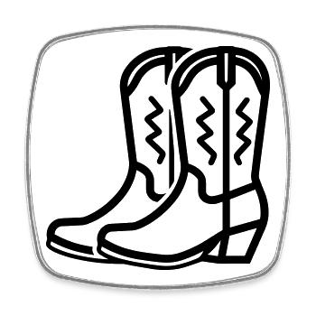 Stiefel - Viereckiger Kühlschrankmagnet - Weiß - Vorne