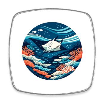 Traum vom Great Barrier Reef - Viereckiger Kühlschrankmagnet - Weiß - Vorne