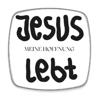 Jesus Meine Hoffnung Lebt - Viereckiger Kühlschrankmagnet - Weiß - Vorne