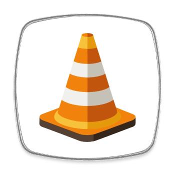 Traffic cone - Square fridge magnet - white - Front