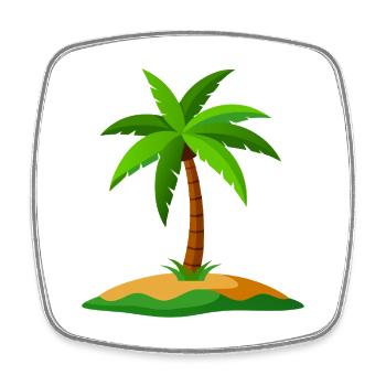 Tropische Insel - Viereckiger Kühlschrankmagnet - Weiß - Vorne