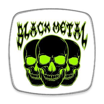 Neon-Schädel-Trio Black Metal  - Viereckiger Kühlschrankmagnet - Weiß - Vorne