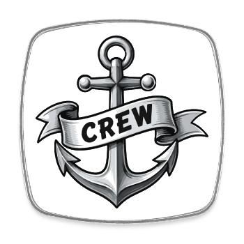 Küstenanker Crew Emblem - Viereckiger Kühlschrankmagnet - Weiß - Vorne