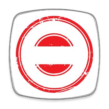 Blank Grunge-Gummistempel-Abzeichen-Vorlagenvektor - Viereckiger Kühlschrankmagnet - Weiß - Vorne