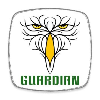 GUARDIAN - Stylish bird of prey - Design - Square fridge magnet - white - Front