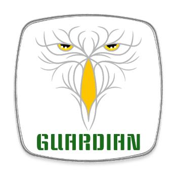 GUARDIAN - Taktisches Raubvogel-Design - Viereckiger Kühlschrankmagnet - Weiß - Vorne