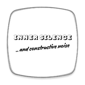 Silence intérieur | Bruit constructif - Magnet carré - blanc - Devant