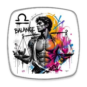 Waagemänner – Astrologiegeschenk - Viereckiger Kühlschrankmagnet - Weiß - Vorne