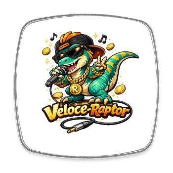 Veloce Raptor Rapper - Viereckiger Kühlschrankmagnet - Weiß - Vorne