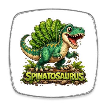 Spinatosaurus - Viereckiger Kühlschrankmagnet - Weiß - Vorne