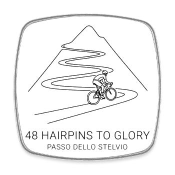 Stelvio Pass Minimalist Bike Art - Square fridge magnet - white - Front