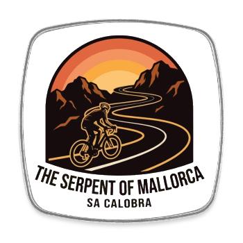 The Serpent of Mallorca Cycling Art - Square fridge magnet - white - Front