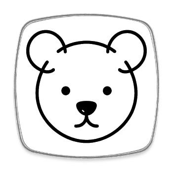 Bärenkopf One Line – minimalistisches Logo Motiv - Viereckiger Kühlschrankmagnet - Weiß - Vorne