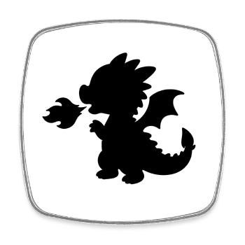 Dragon - Viereckiger Kühlschrankmagnet - Weiß - Vorne