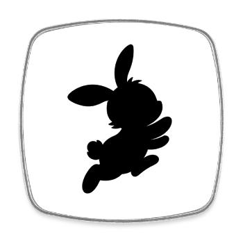 Bunny - Viereckiger Kühlschrankmagnet - Weiß - Vorne