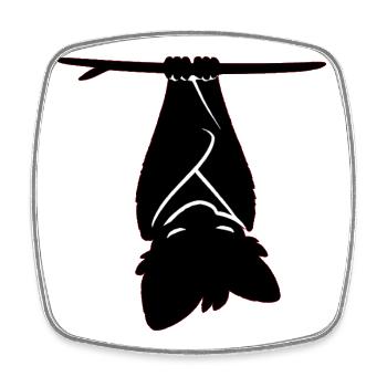 Bat - Viereckiger Kühlschrankmagnet - Weiß - Vorne