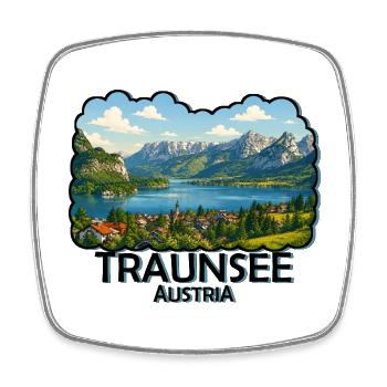 Lac Traunsee - Magnet carré - blanc - Devant