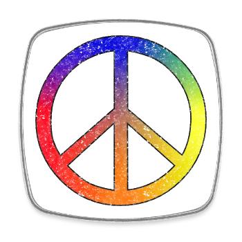 Frieden in Regenbogenfarben - Viereckiger Kühlschrankmagnet - Weiß - Vorne