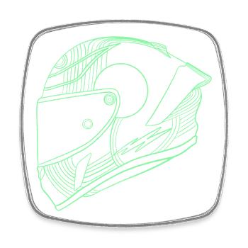 Helm - Viereckiger Kühlschrankmagnet - Weiß - Vorne